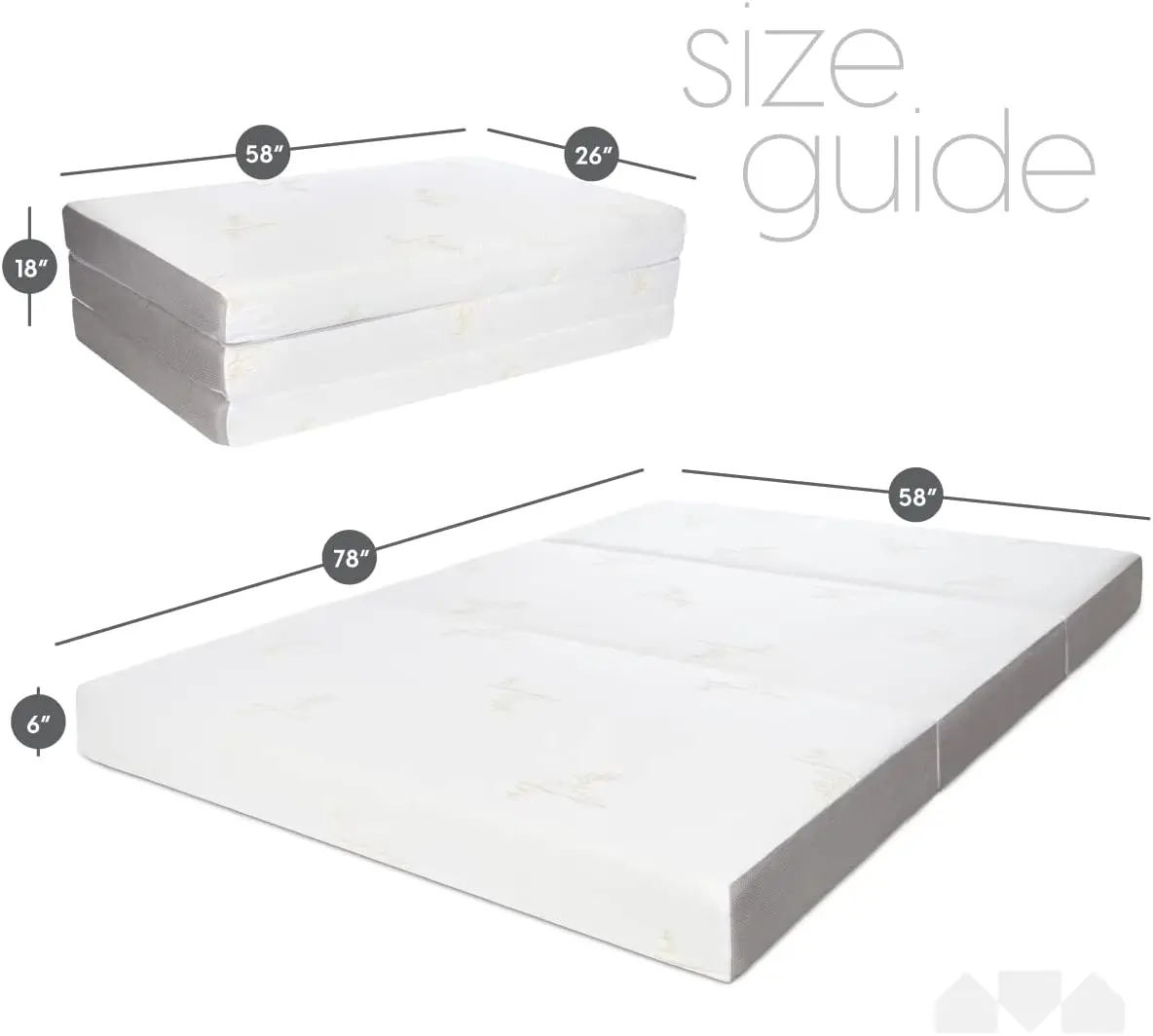 Premium Trifold Mattress for Queen Size Bed, 6 inch Memory Foam Mattress with Washable Cover - Portable and Foldable Design 3