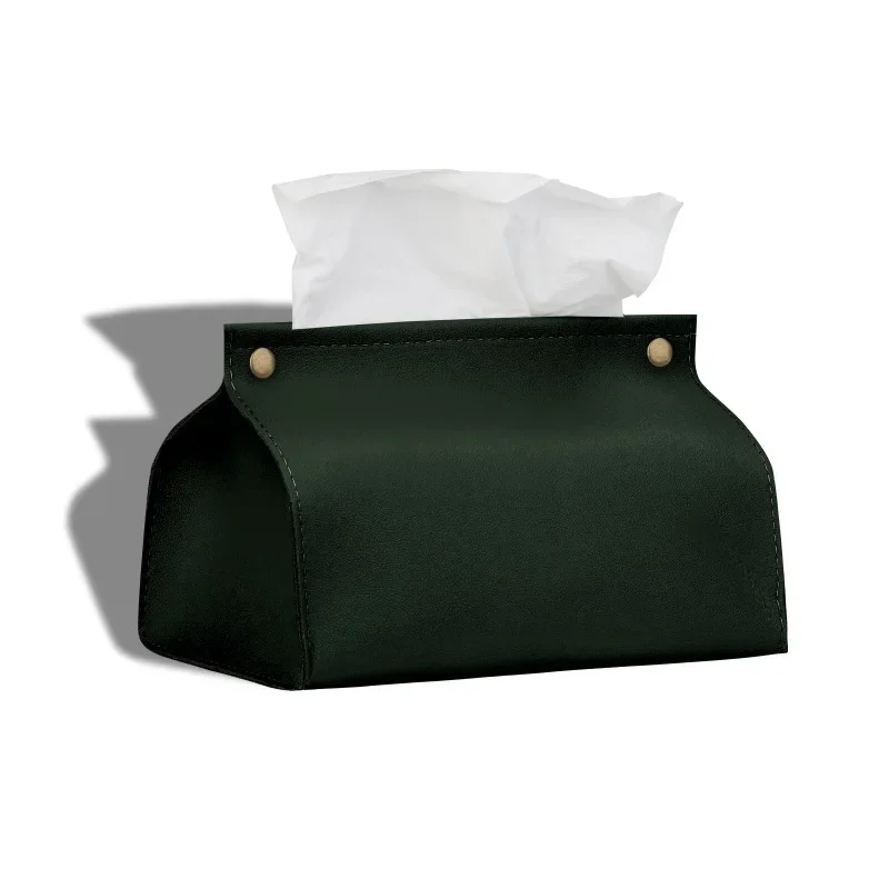 Tissue Bag PU Leather Napkin Holder Foldable Tissue Box Home Office Waterproof Dustproof Storage Sundries Ontaine European Style