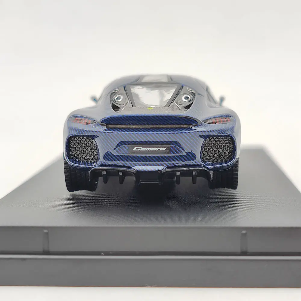 HKM 1/64 for Koenigsegg Gemera Double Door Hybrid Supercar Carbon Diecast Toys Car Models Gifts