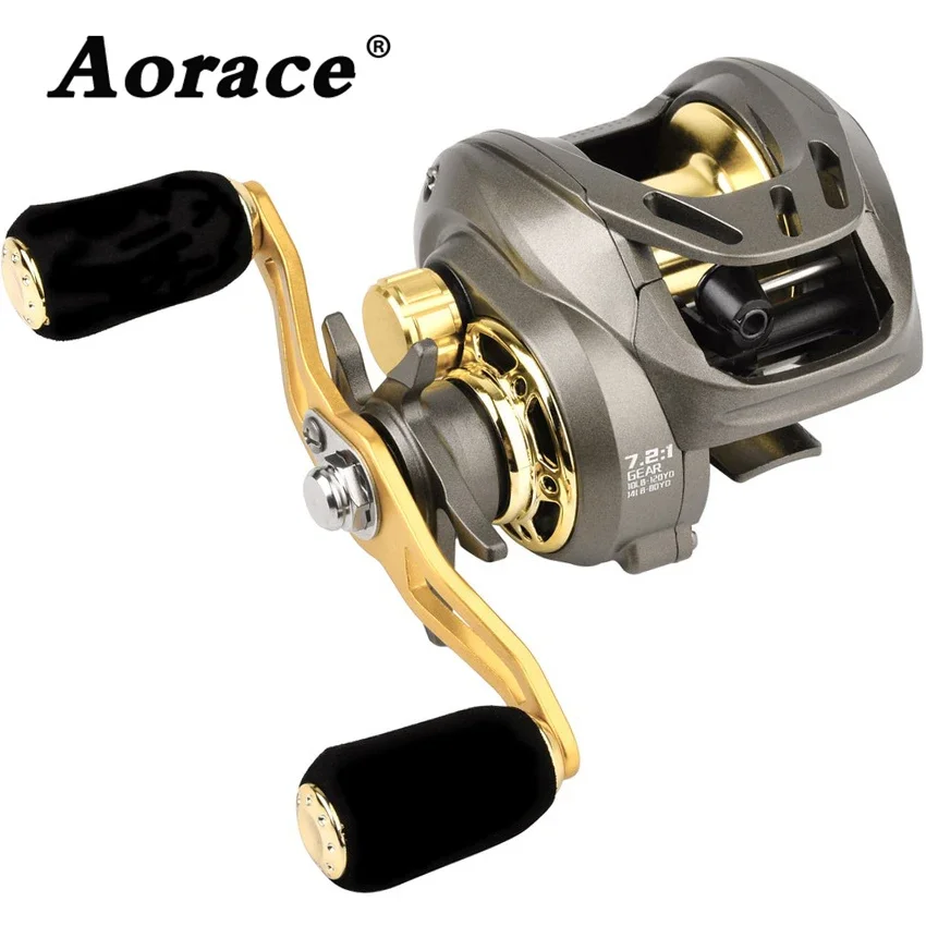 

Fishing Baitcasting Reel Metal Spool 18+1BB 8kg Max Drag Speed Ratio 7.2:1 Magnetic Metal Casting Pesca Fishing Reels