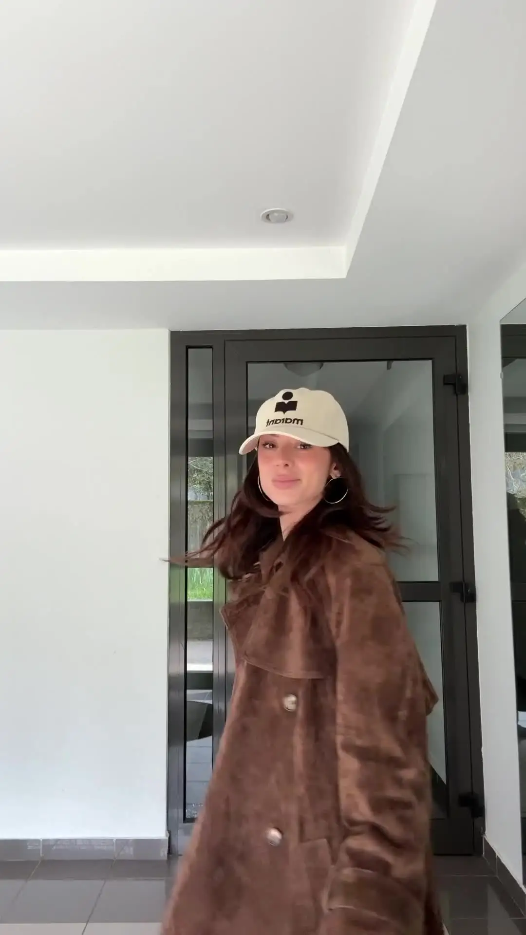 女性用ベルト付きスエードレザーロングコート,ヴィンテージラペル