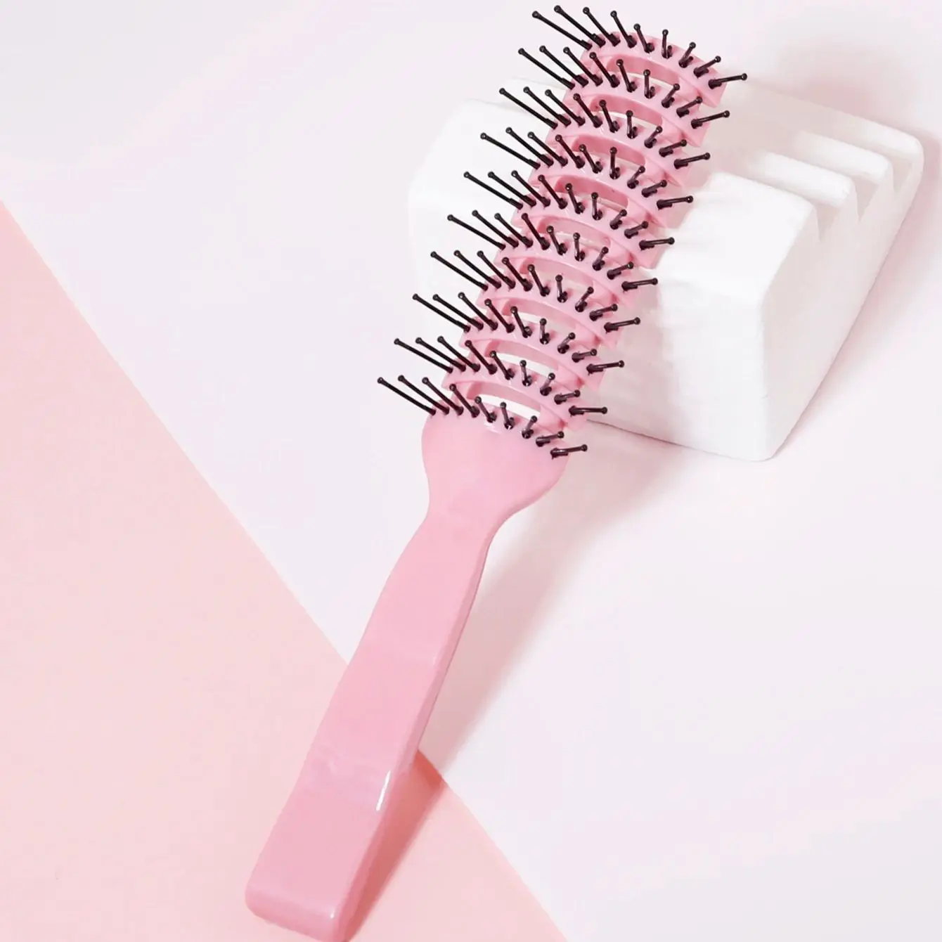 전문가용 돼지갈비빗, 정전기 방지 및 엉킴 방지 기능, 건조한 모발과 젖은 모발 모두에 적합, 실제 모발 가발 전용