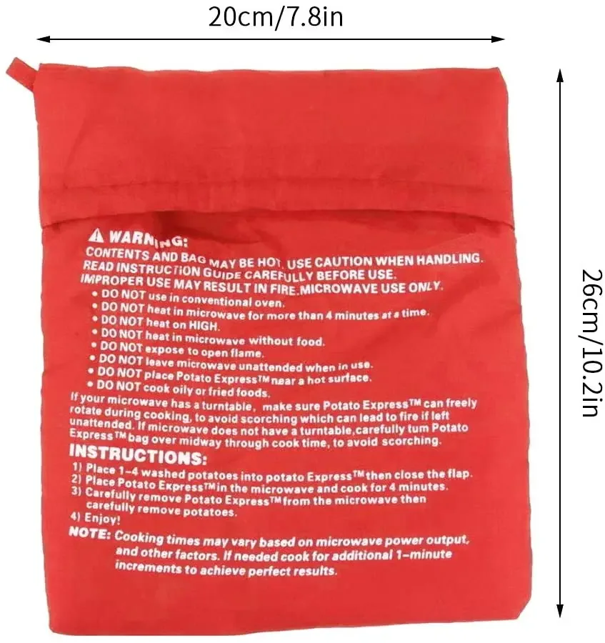 Reusable Microwave Potato Cooker Bag Washable Tortillas Cooker Pockets Corn Cooking Bag Microwave Baking Kitchen Gadgets