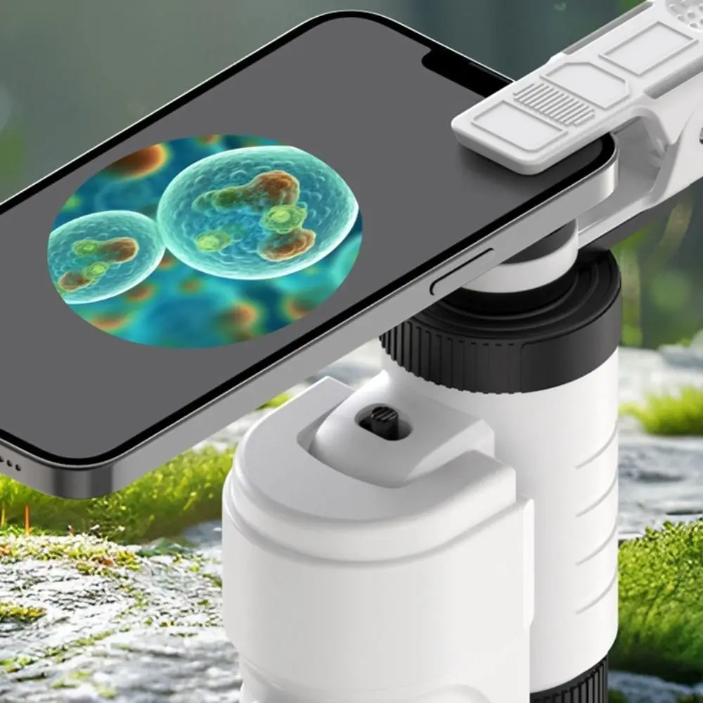 60-200x Magnification Pocket Microscope Battery Powered LED Light Handheld Microscope Portable Design Optical HD