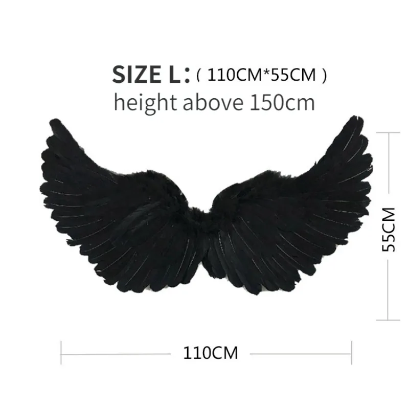 Anime Cosplay Wings 3pcs Black Feather Devil Wings Swallow Shaped Kids Adult Performance Bride Flower Child Dress anime cosplay wings