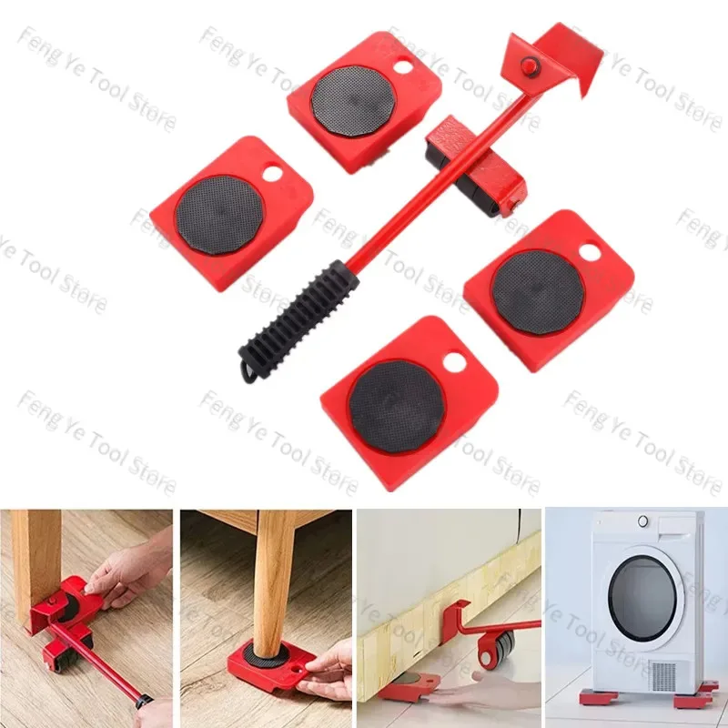 150kg Furniture Moving Transport Roller Set Removal Lifting Moving Tool Set Wheel Bar Mover moving Heavy Stuffs Device Hand Tool furniture sliders