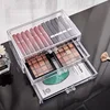 Makeup Storage Box Acrylic Transparent Drawer Divided Style Organizer Large Capacity Desktop Compact Dustproof Lipstick Storage 2