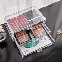 Makeup Storage Box Acrylic Transparent Drawer Divided Style Organizer Large Capacity Desktop Compact Dustproof Lipstick Storage 2