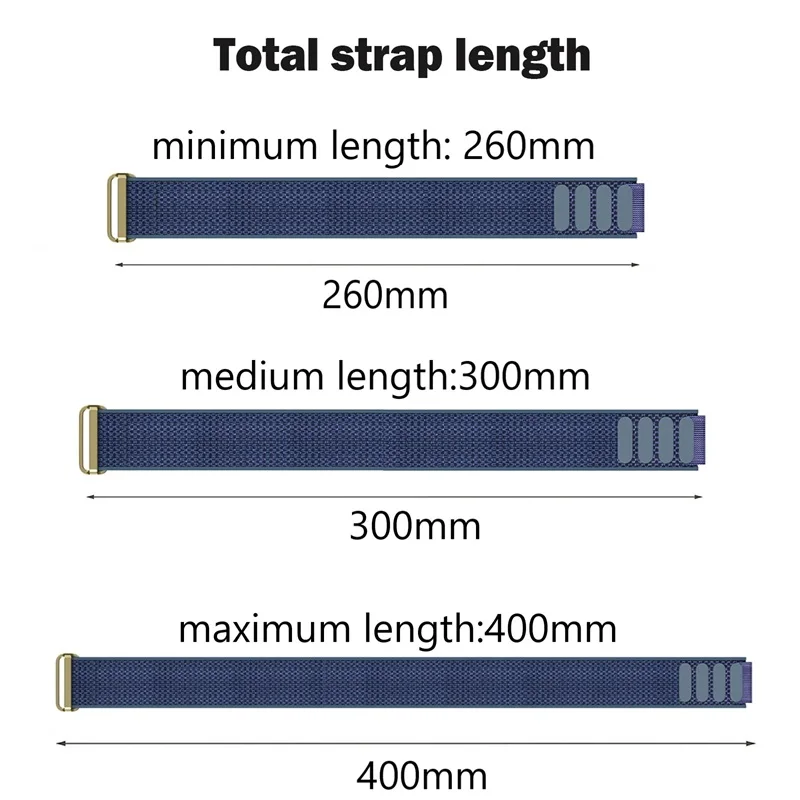 Lightweight Nylon Sport Watch Band with Adjustable Hook Loop Closure