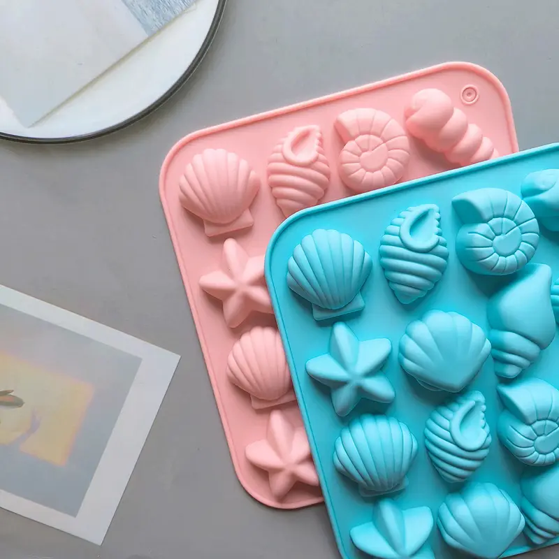 Chocolate Silicone Mold 3D Shell Marine Animal Shape - 16 Cavity Candy Cake Decor Mold for Pudding Jelly DIY Baking Supplies - Image 5