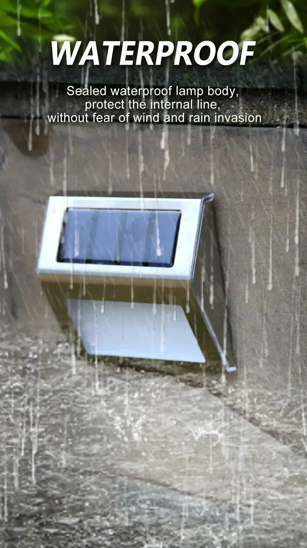 Description Picture 6 of item1/4/6/10pcs 6LED Solar Stair Light Outdoor Stainless Steel Waterproof Yard Garden Deck Light Street Wall Lamp Fence Decoration