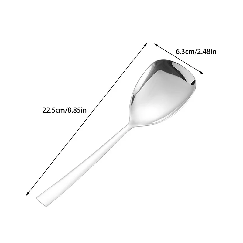 1Pcs Kitchen Dinner Dish Soup Rice Western Public Spoon Large Stainless Steel Round Head Triangular et Serving Spoon stainless steel spoon