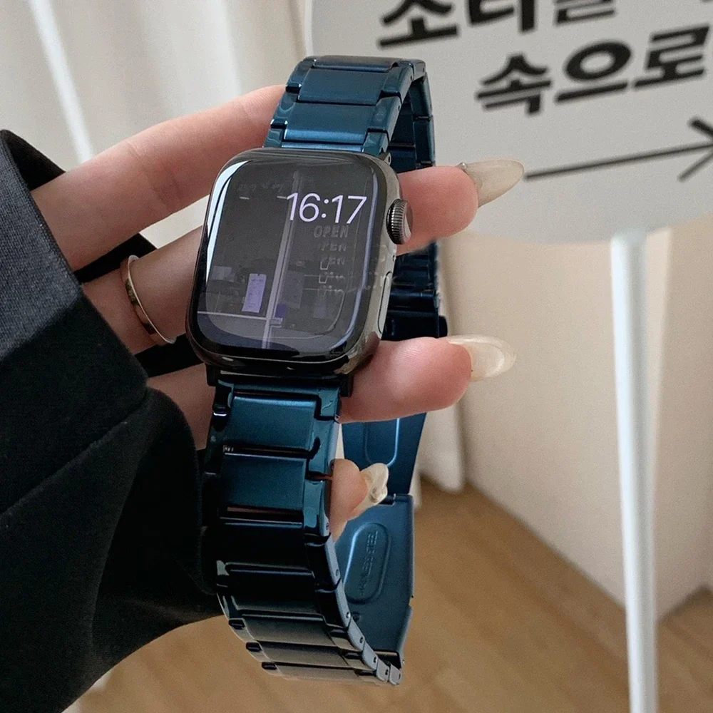 Luxury Metal Band For iWatch Ultra 2 49mm Bracelet Stainless Steel Strap 45MM 41MM For Apple Watch Series 9 7 6 5 4 SE 40MM 44MM