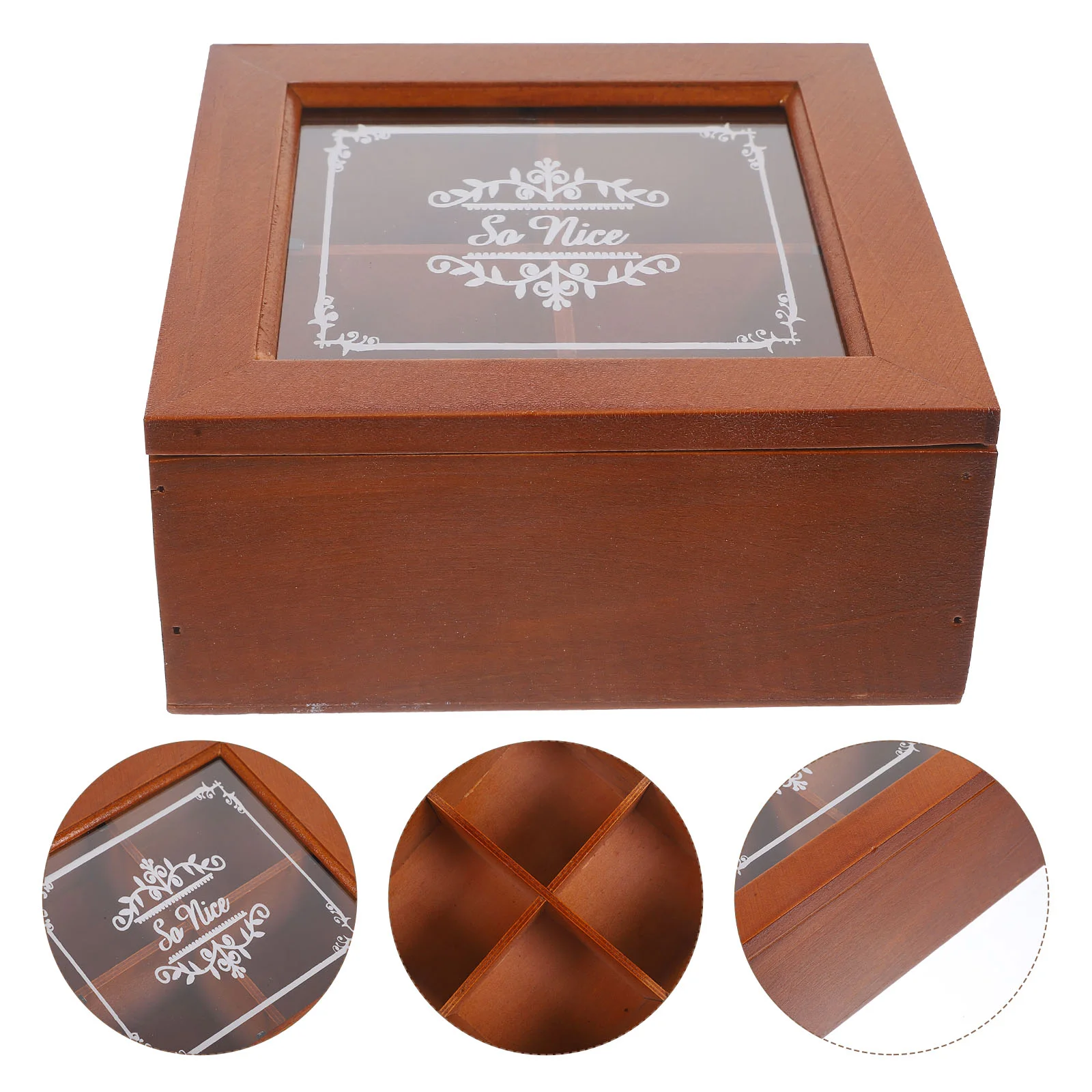 Jewelry Box Wooden Trinket Box Retro Sundries Case Compartment Jewelry Organizer 4-grids Jewelry Box 10 grids plastic jewelry box transparent storage box for beads earrings compartment adjustable case container jewelry organizer