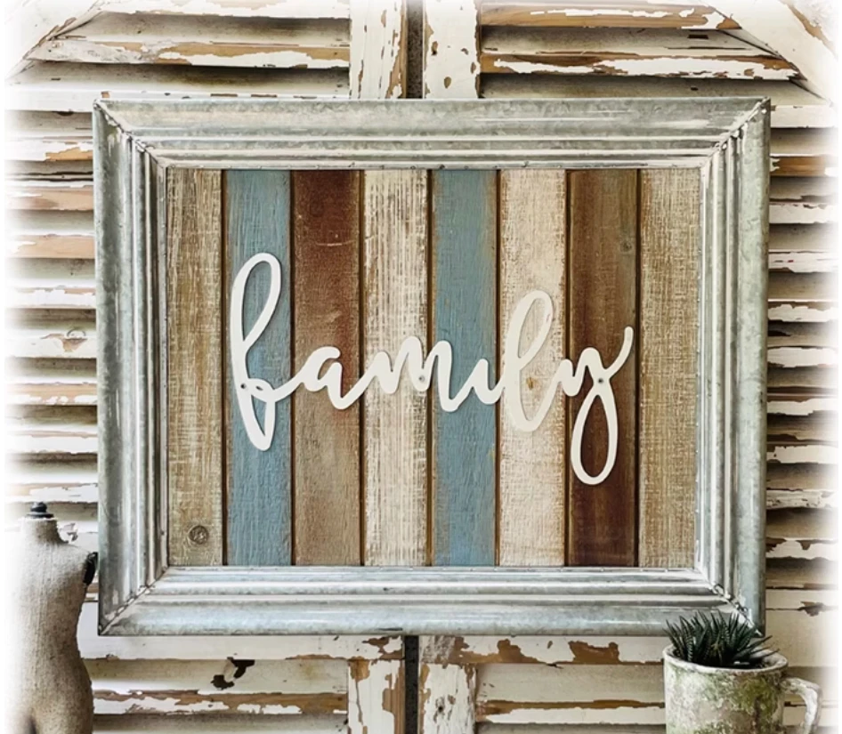 

Farmhouse Handmade Vintage Retro Wooden Rectangle Family Wall Decor Plaque