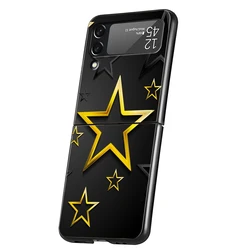 Fashion Colored Stars Hard PC Phone Case - Foldable Shockproof Black Cover for Z Flip 4 (A1)