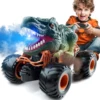 Remote Control Dinosaur Car, 2.4Ghz RC Truck for Toddlers, Electric Hobby RC Car Toys with Light & Sound Spray Birthday Gift for 1