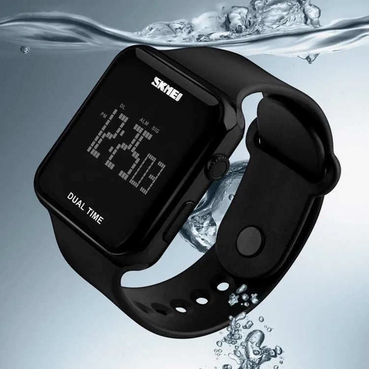 

Top Brand Square Mirror Face Silicone Band Digital Watch Red Led Digital Watches Male Female Wristwatch Sport Boys Clock Hours