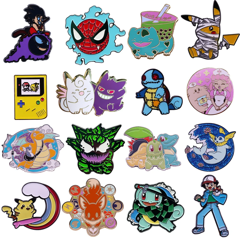 Pokemon Figure Brooch Lapel Pins For Backpacks Enamel Pin Brooches For