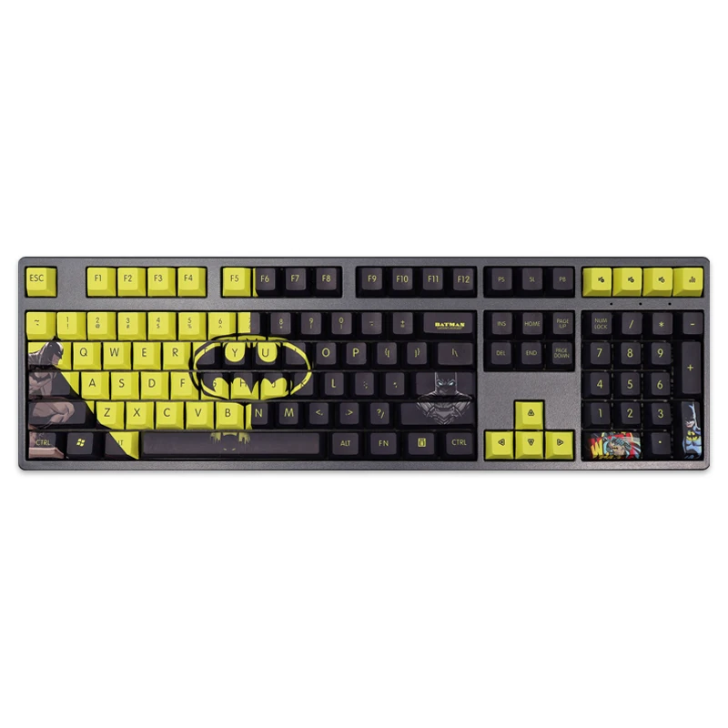 Bat Tema Keycap Conjunto For Gaming Pbt Tintura Subbed Keycaps Anime dos Desenhos Animados Ansi 61 87 104 108 Layout Layout Perfil Cereja 108 Chaves - Imagem 4