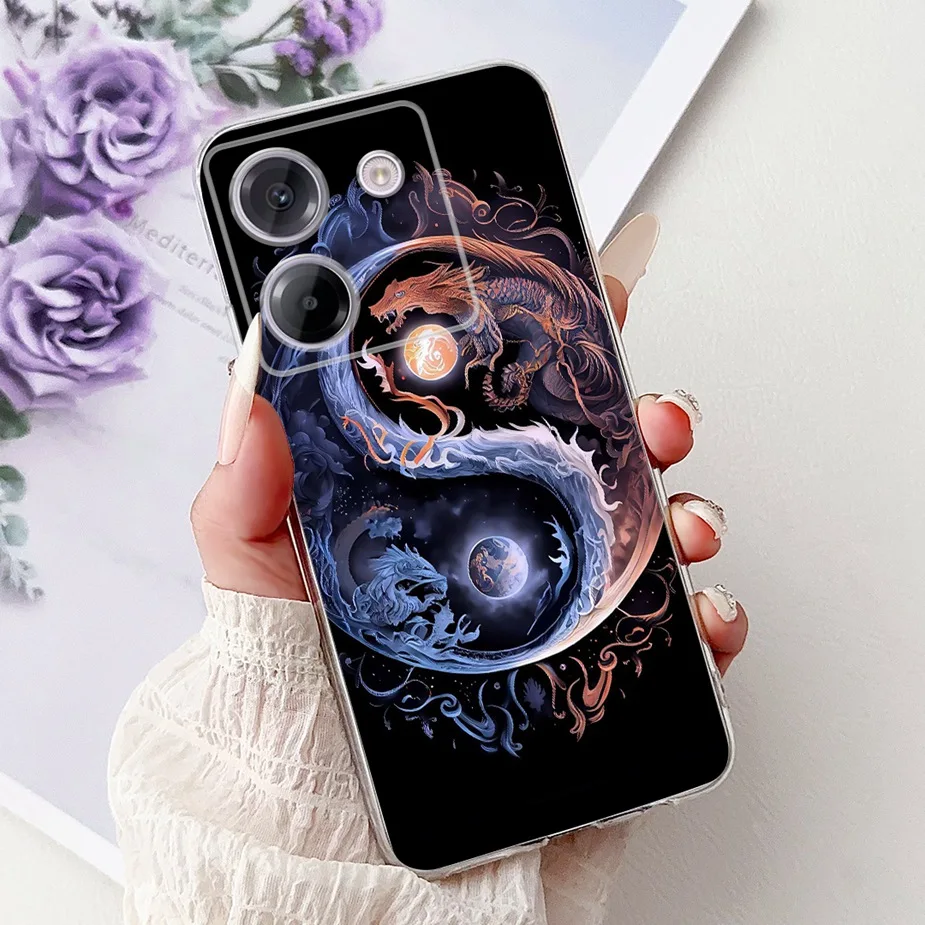Luxury Fashion Painted Clear Silicone Phone Case - Slim Design
