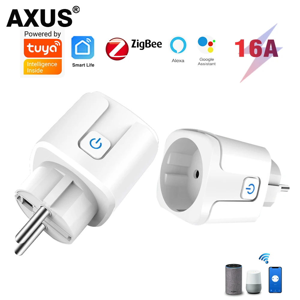 Smart Plug AXUS Tuya ZigBee EU 16A Power Monitor Timer