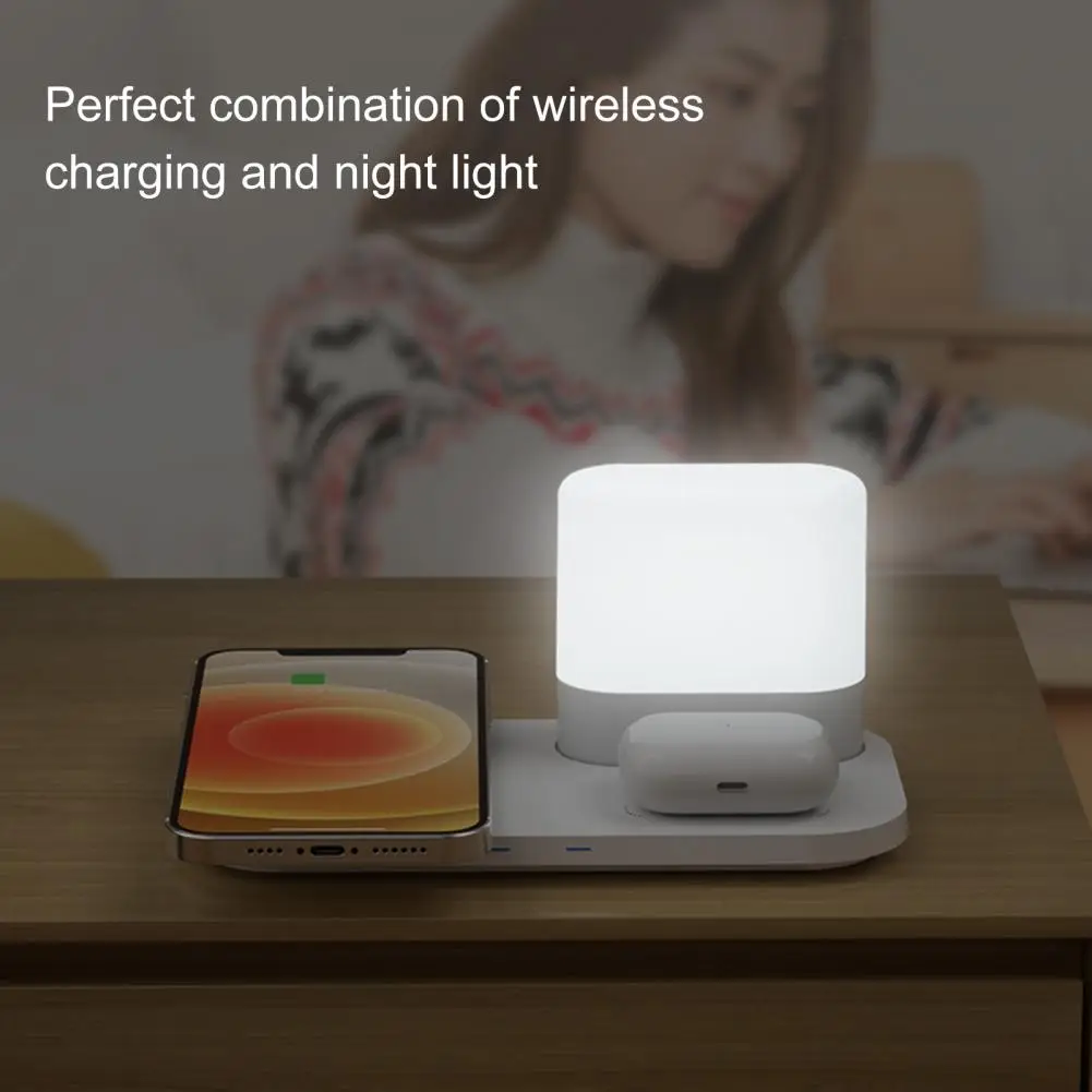 Wireless Charger with Lamp Night light Fast Induction Charging Stand for iPhone 14 13 Pro Max 12 11 Samsung