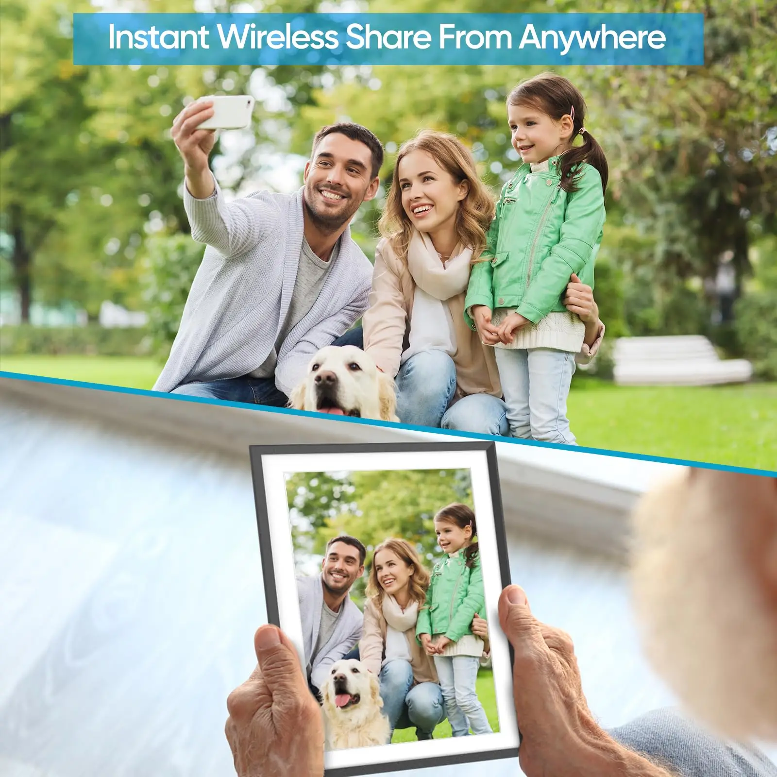 ARZOPA Cadre Photo Numérique 10,1 Pouces Stockage Cloud Gratuit Et Illimité HD Écran Tactile Cadre Numérique Photo Connecté WiFi Partager à Distance Illimité Photos Vidéos Via ARZOPA APP - D10 Brun