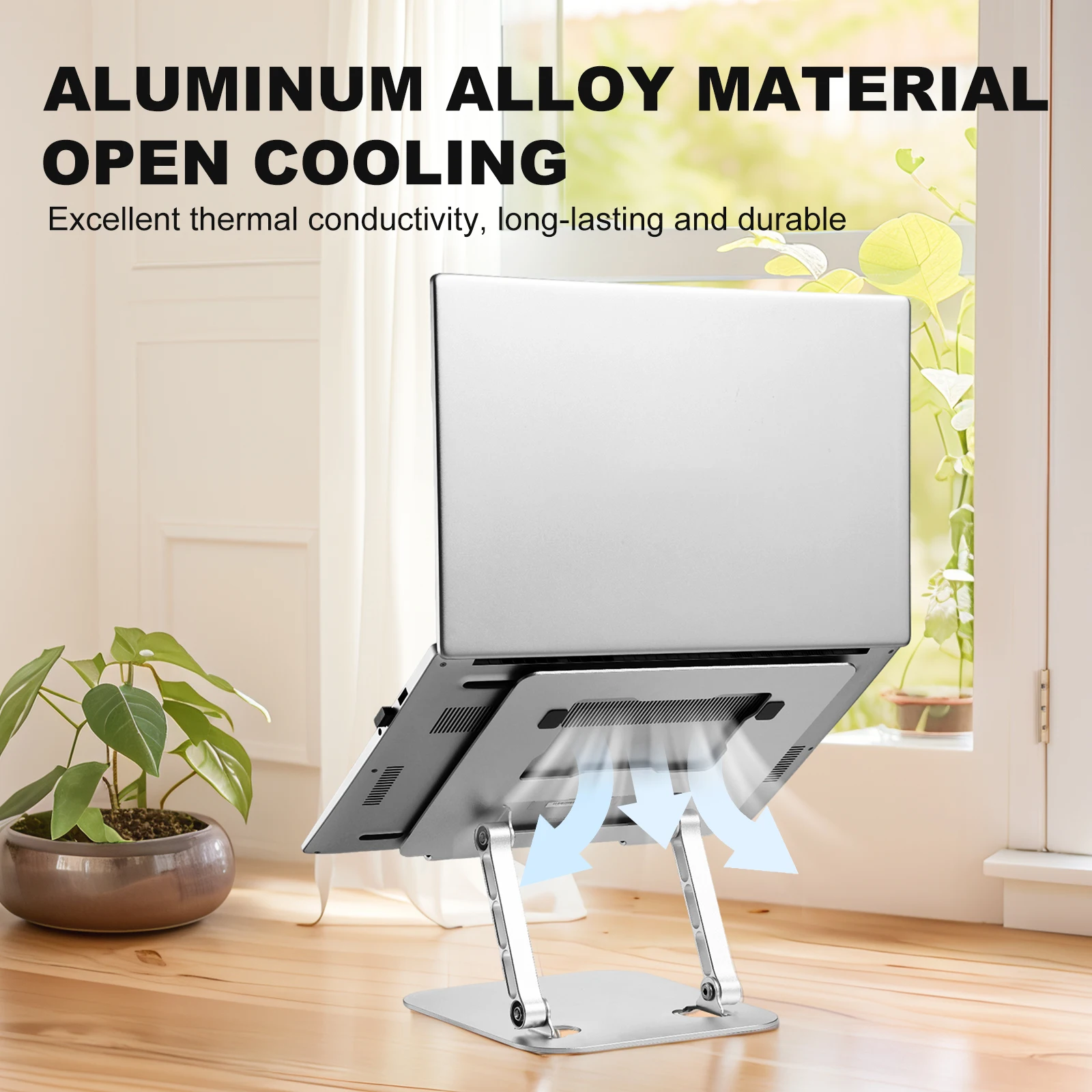 Phone Tablet Stand Adjustable Aluminum Alloy laptop Tablet up to 17 " Portable Folding Cooling support
