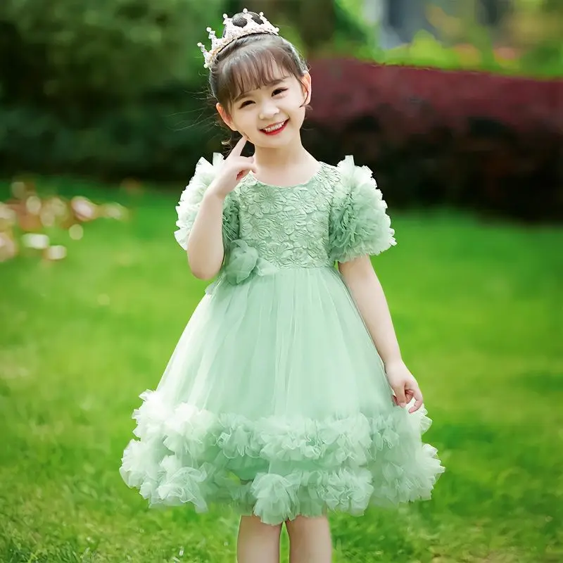 

Girls Dresses For Party Wedding Baby Dresses Petal Sleeve Princess Children's Clothes 3-8Y
