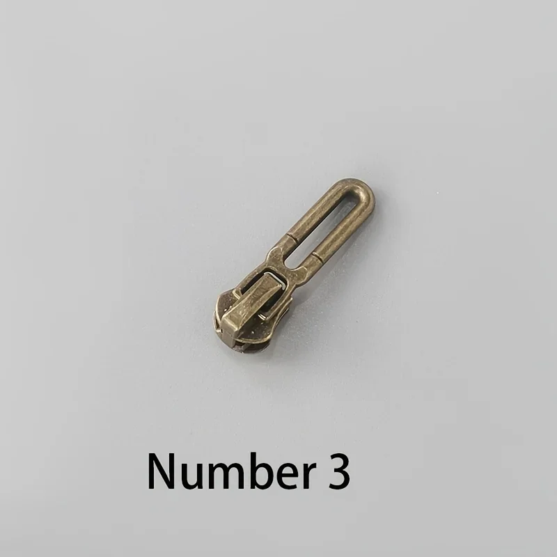 Assorted Sizes (No.3 No.5 No.8) Bronze Zipper Pulls 10pcs Metal Zipper Heads Thickening & Durability Alloying For Clothing zipper pullers,zipper heads,zipper accessories