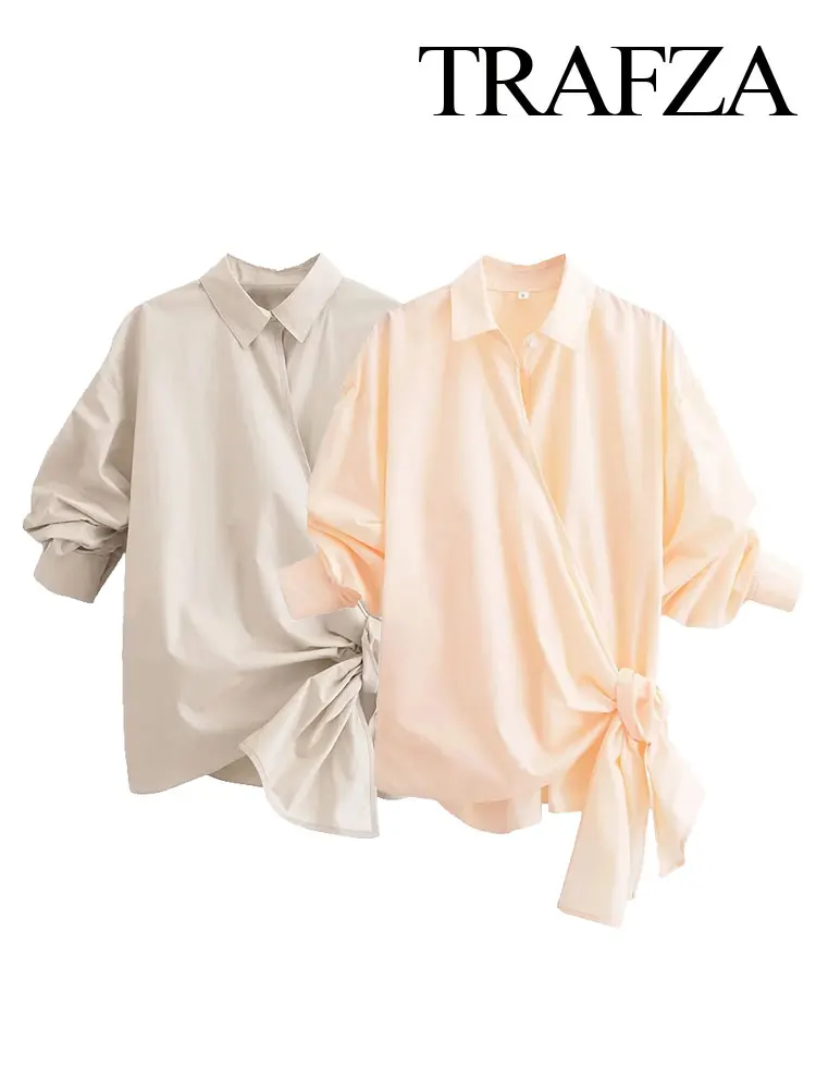 

Женская плиссированная рубашка с бантом и коротким рукавом, в стиле кэжуал