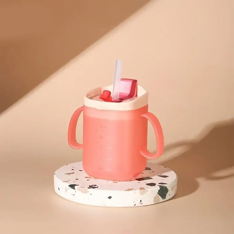 D7YD 용 우유컵(빨대 및 안전 뚜껑 포함) 안전하고 무독성인 어린이 우유컵