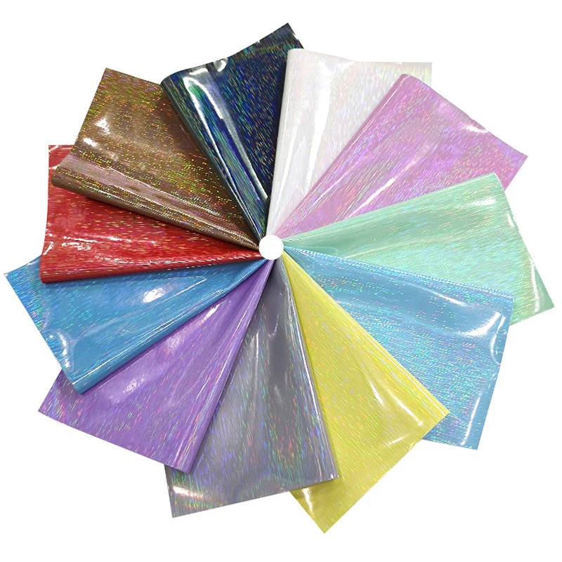 

Rainbow Wire drawing Laser Mirror Leather Sheets PU Fabric for make earrings cover Sewing Materia Arts DIY Crafts 30*135cm