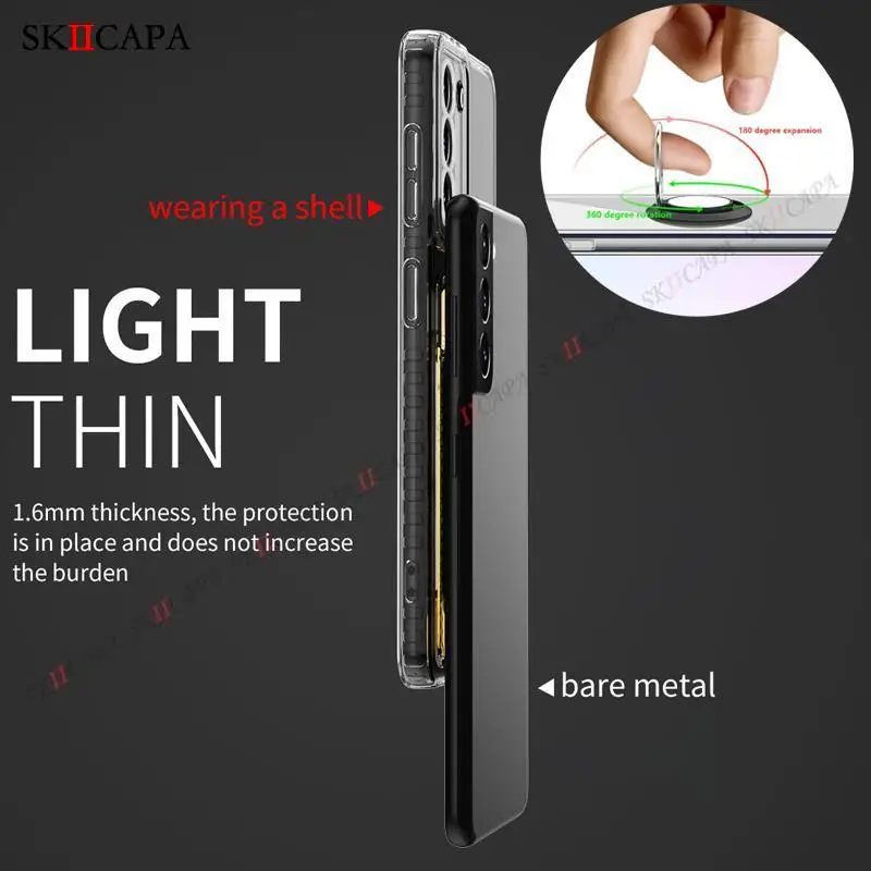 Clear Phone Case with Ring Holder and Wallet Card Slot - Soft Back Cover