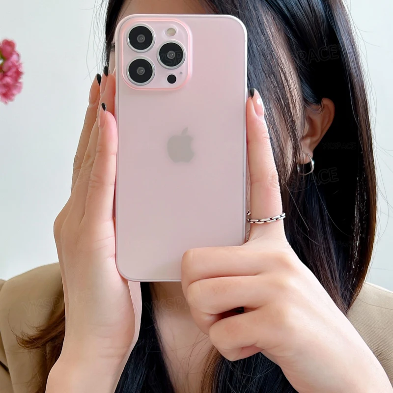Ultra Thin 0.2MM Matte Liquid Silicone Case For iPhone 11 12 13 Mini 14 15 16 Pro Max Plus Soft TPU Phone Cover Anti-Fingerprint