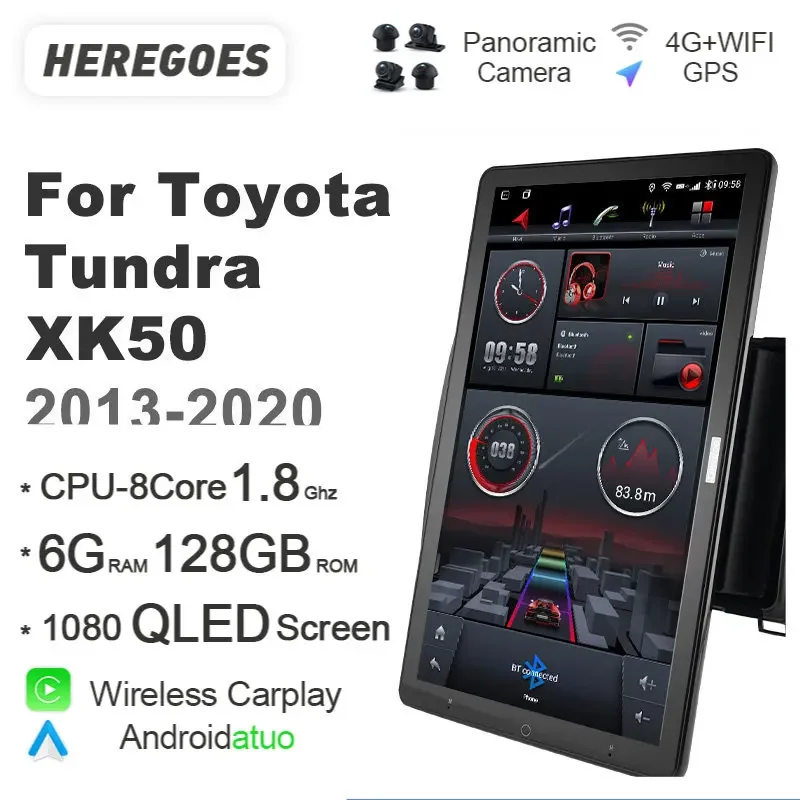 Bildschirm 6G + 128 GB Auto Android 10 Auto Radio Video Player GPS Carplay Navi Für Toyota Tundra 2014 2015 2016 2017 2018 2019