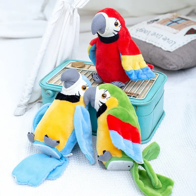 New electric plush toy parrot electric recording learn to talk parrot wiggle wings toy toys for kids 90s