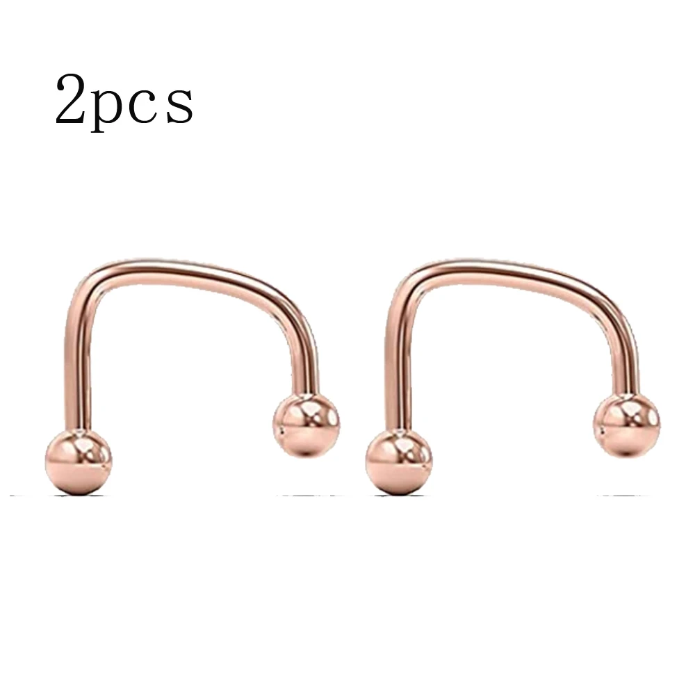 WKOUD 2pcs Rainbow 16G Cool Punk Stainless Steel Ball Top Lippy Loop Lip Monroe Labret Ring Jewelry Fashion Body Piercing Rings