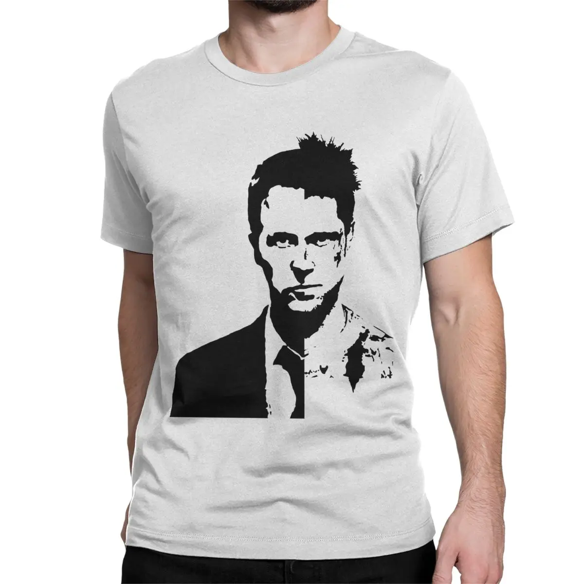 thumbnail image 1 of Camisetas de algodón con póster estético del Club de la Lucha para hombres y mujeres, camisetas novedosas de manga corta con cuello redondo y gráficos., 1 of 7