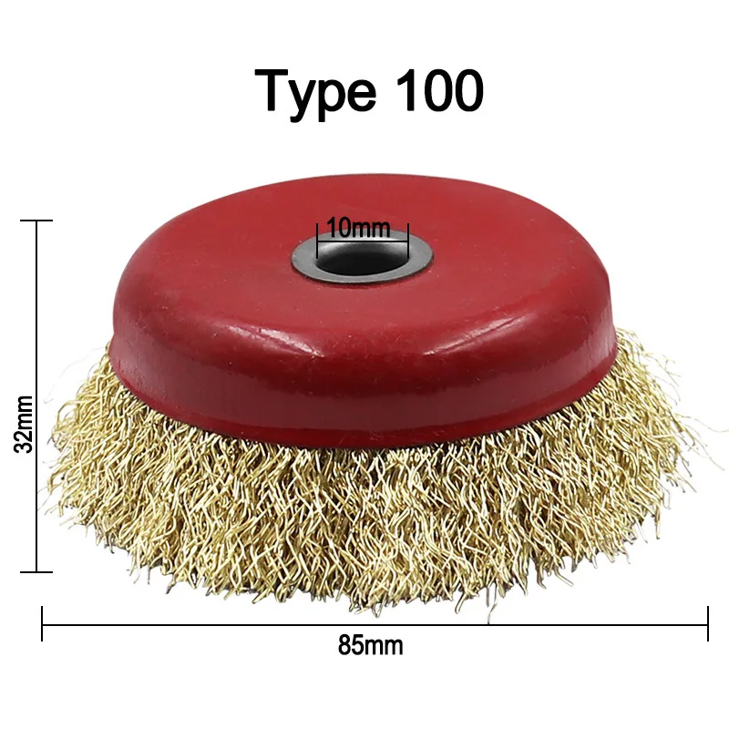 Angle Grinder Steel Wire Brush Grinding Derusting Polishing Cleaning Steel  Wire Wheel Copper Plated Steel Wire Brush 100 125