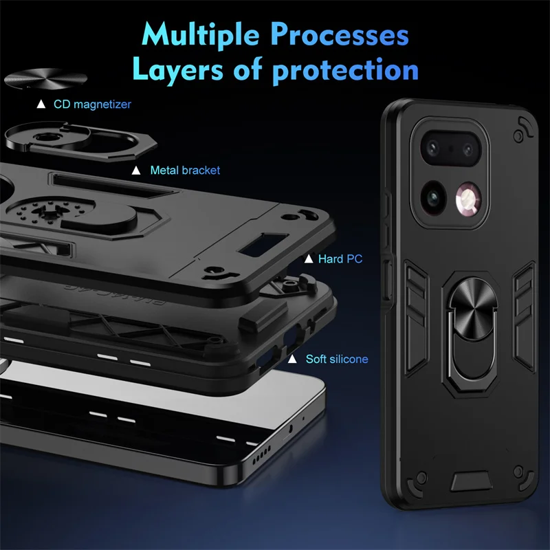 Durable Shockproof Protective Case with Ring Stand Holder