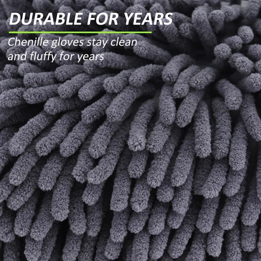 Car Cleaning Gloves Car Wash Double Faced Glove Microfiber Chenille Gloves Thick Wax Detailing Brush Cleaning