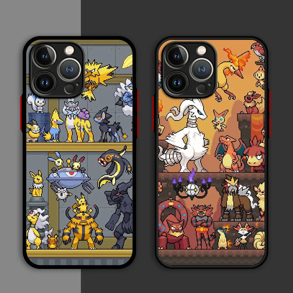 Custodia Per Apple Iphone 11 13 15 14 Pro Max 12 Mini 7 8 Plus Xr X Xs Se 6 6S Cover Per Telefono In Silicone Matte Funda Pokemon Pixel Art