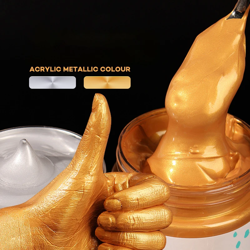 Metallic Acrylic Paint 100ml/3.38oz Bottles Rich Pigments For many surfaces Non Fad acrylic paint,acrylic pigment