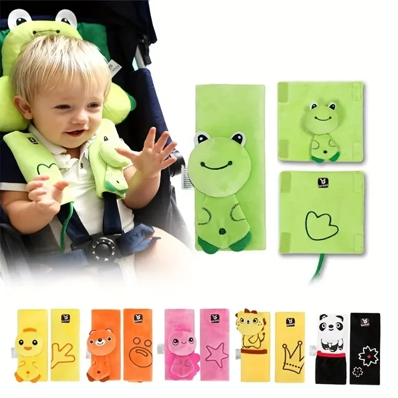 Baby Car Seat Strap Cover Plush Animal Seatbelt Cover Shoulder Pads for Baby Car Seat Belt Pads for Seats/Pushchair/Stroller car seat shoulder protector,seat belt cover