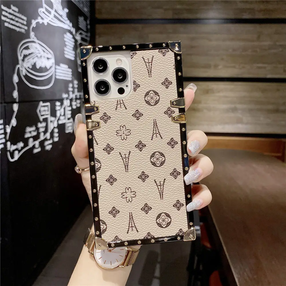 Fashion Retro Flower Diamond Ring Holder Square PU Leather Case For LG K51  K61 Stylo 7