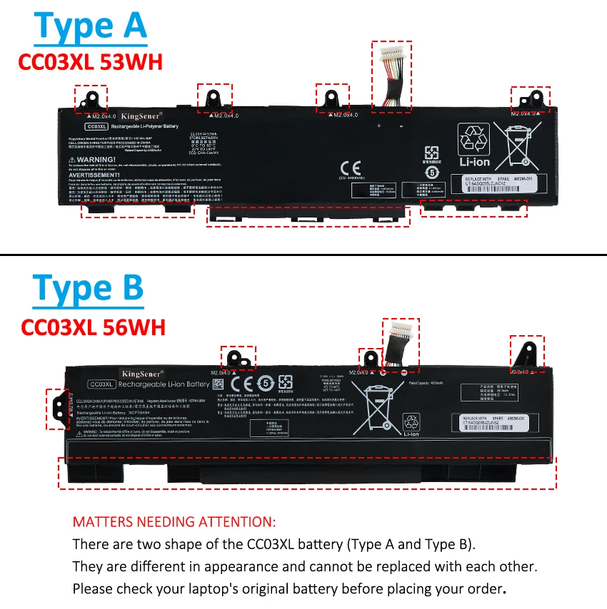 KingSener CC03XL Laptop Battery for HP EliteBook 850 G7 850 G8 855