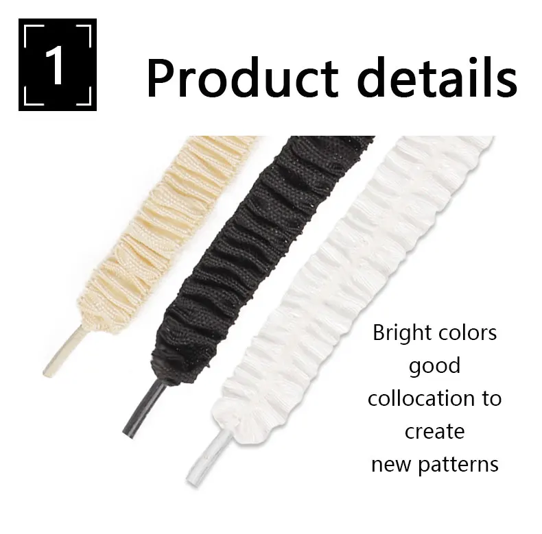Cute Girly Style Flat Elastic Silk Shoe Laces Lace Fungus Shoelaces for Sneakers Shoes Accessories Tennis Shoestrings for AF1