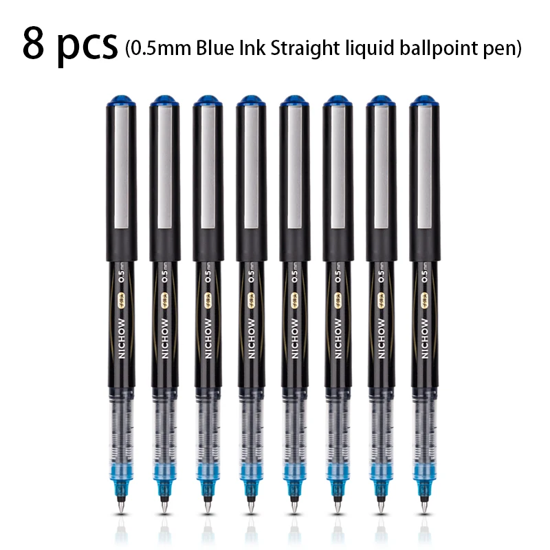 デリ0.5ミリメートル黒、青、赤インクストレート液体ボールペンペン